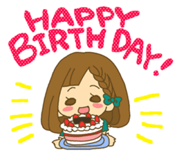 The Girl wears her hair in bangs. Ver.2 sticker #2717033