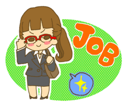 The Girl wears her hair in bangs. Ver.2 sticker #2717037