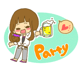 The Girl wears her hair in bangs. Ver.2 sticker #2717042
