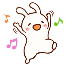 Comical rabbit dancing sticker #2721027