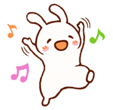 Comical rabbit dancing sticker #2721027