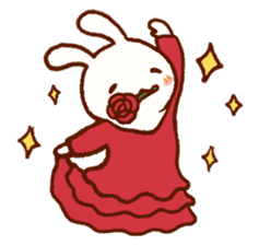 Comical rabbit dancing sticker #2721045
