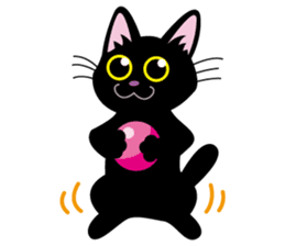 Black kitten KURO sticker #2722944