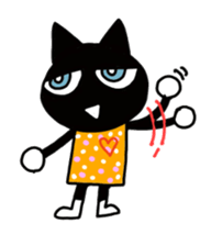 Full cute black cat sticker #2733927