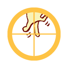 cat  sat down on a round window sticker sticker #2735178