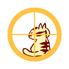 cat  sat down on a round window sticker sticker #2735186