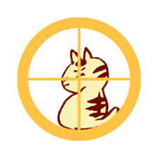 cat  sat down on a round window sticker sticker #2735187