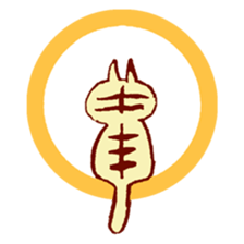 cat  sat down on a round window sticker sticker #2735188