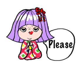 Japanese Kimono girl sticker #2736053