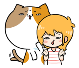 Miki and Giant cat sticker #2736252