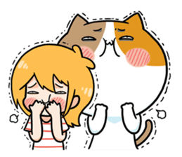 Miki and Giant cat sticker #2736270