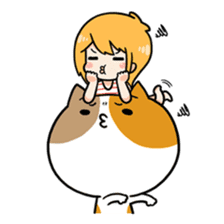 Miki and Giant cat sticker #2736274