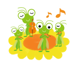 The insect orchestra in the forest sticker #2737637