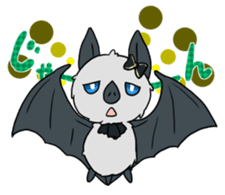 A cat, a crow, and a bat sticker #2738038