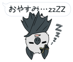 A cat, a crow, and a bat sticker #2738039