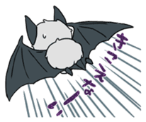 A cat, a crow, and a bat sticker #2738040