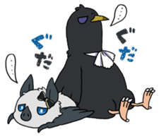 A cat, a crow, and a bat sticker #2738044