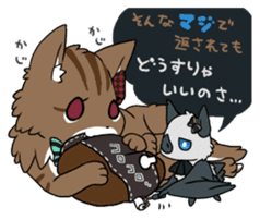 A cat, a crow, and a bat sticker #2738045