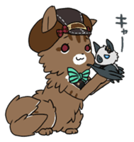 A cat, a crow, and a bat sticker #2738046