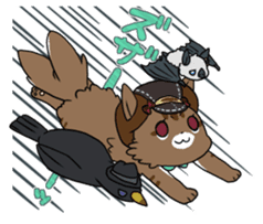 A cat, a crow, and a bat sticker #2738047