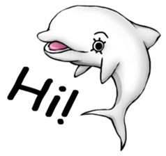Eyelashes white dolphin sticker #2739971