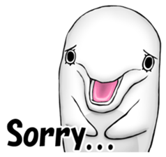 Eyelashes white dolphin sticker #2739978