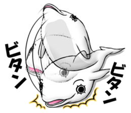 Eyelashes white dolphin sticker #2739985