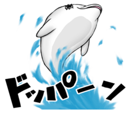Eyelashes white dolphin sticker #2739986