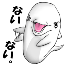 Eyelashes white dolphin sticker #2739989