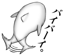 Eyelashes white dolphin sticker #2739994