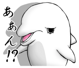 Eyelashes white dolphin sticker #2739996