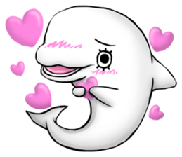 Eyelashes white dolphin sticker #2739998