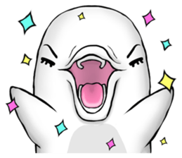 Eyelashes white dolphin sticker #2739999