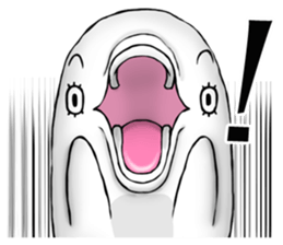 Eyelashes white dolphin sticker #2740002