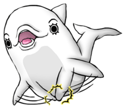 Eyelashes white dolphin sticker #2740008