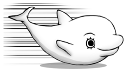Eyelashes white dolphin sticker #2740010