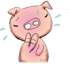 A heartwarming rabbit and pig sticker #2741982