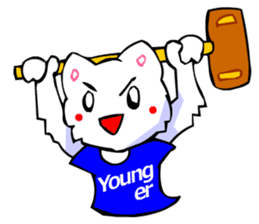 Commonly Used Word T-Shirt Wearing Cat 5 sticker #2742163