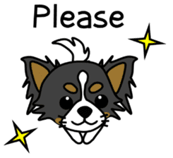 black&white Long Coat Chihuahua(English) sticker #2745574