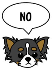 black&white Long Coat Chihuahua(English) sticker #2745584