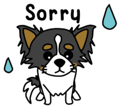 black&white Long Coat Chihuahua(English) sticker #2745586