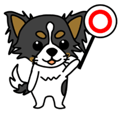 black&white Long Coat Chihuahua(English) sticker #2745591