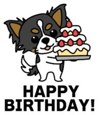 black&white Long Coat Chihuahua(English) sticker #2745600