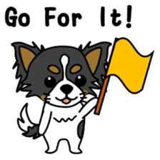black&white Long Coat Chihuahua(English) sticker #2745601