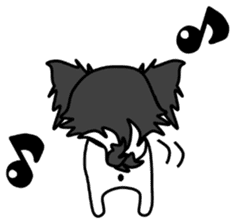 black&white Long Coat Chihuahua(English) sticker #2745609