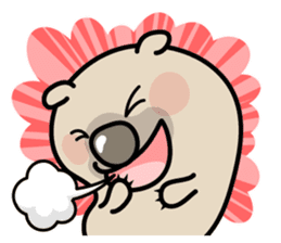 Carefree life of a loose cute wombat. sticker #2749370