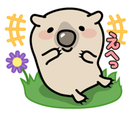 Carefree life of a loose cute wombat. sticker #2749396