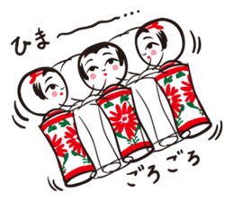Kokeshi girl and friends sticker #2751132
