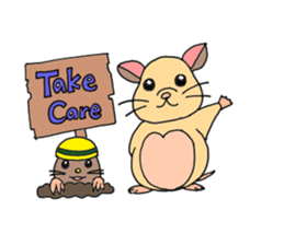 Colorful!Hamster Ponu and her friends sticker #2752141