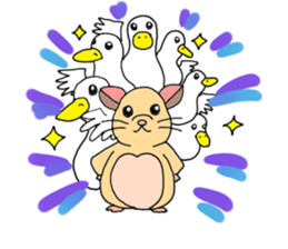 Colorful!Hamster Ponu and her friends sticker #2752171